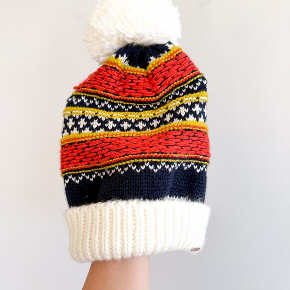 Free People Snowbound Fairisle Beanie Pom Pom Winter Hat Multicolor One Size main image 7